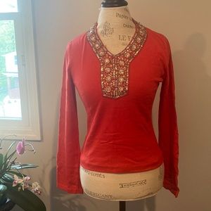 J. McLaughlin beaded shirt size xs